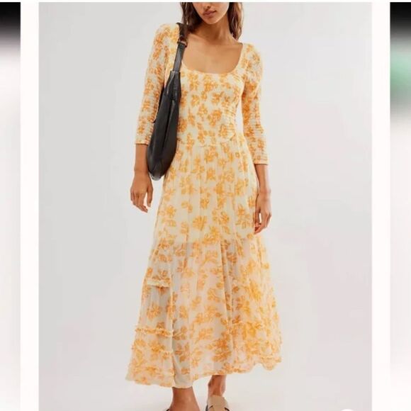 Free People size Large It's Fate Midi Dress - Picture 2 of 5